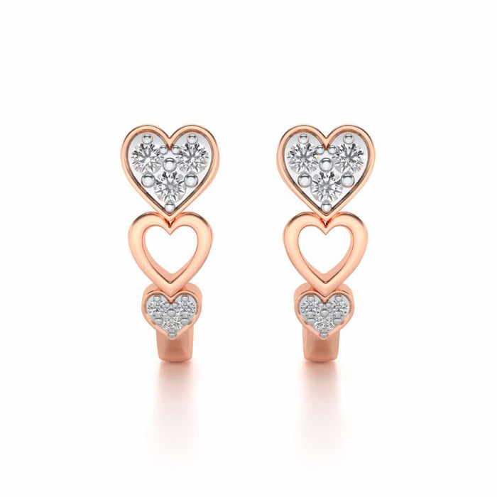 Heartily Silver Bali Earrings - Rose Gold - Image 1