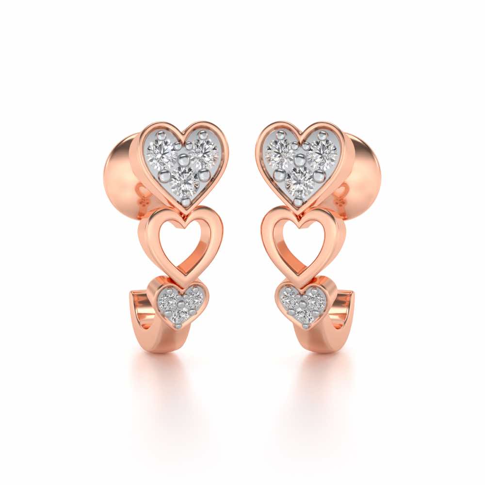 Heartily Silver Bali Earrings - Rose Gold - Image 2
