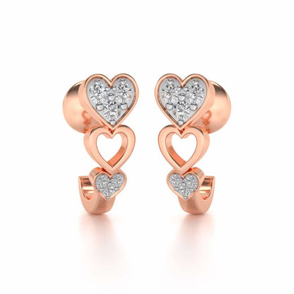 Heartily Silver Bali Earrings - Rose Gold - Image 2