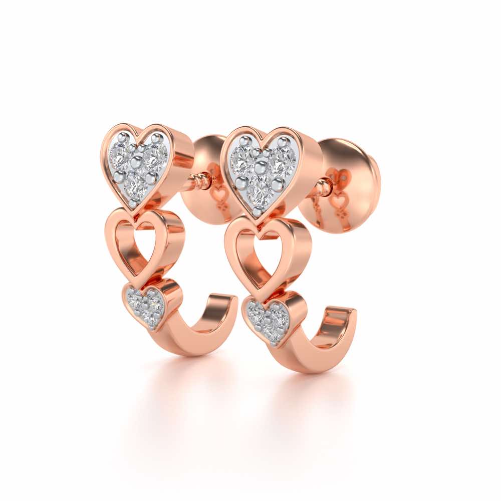 Heartily Silver Bali Earrings - Rose Gold - Image 3