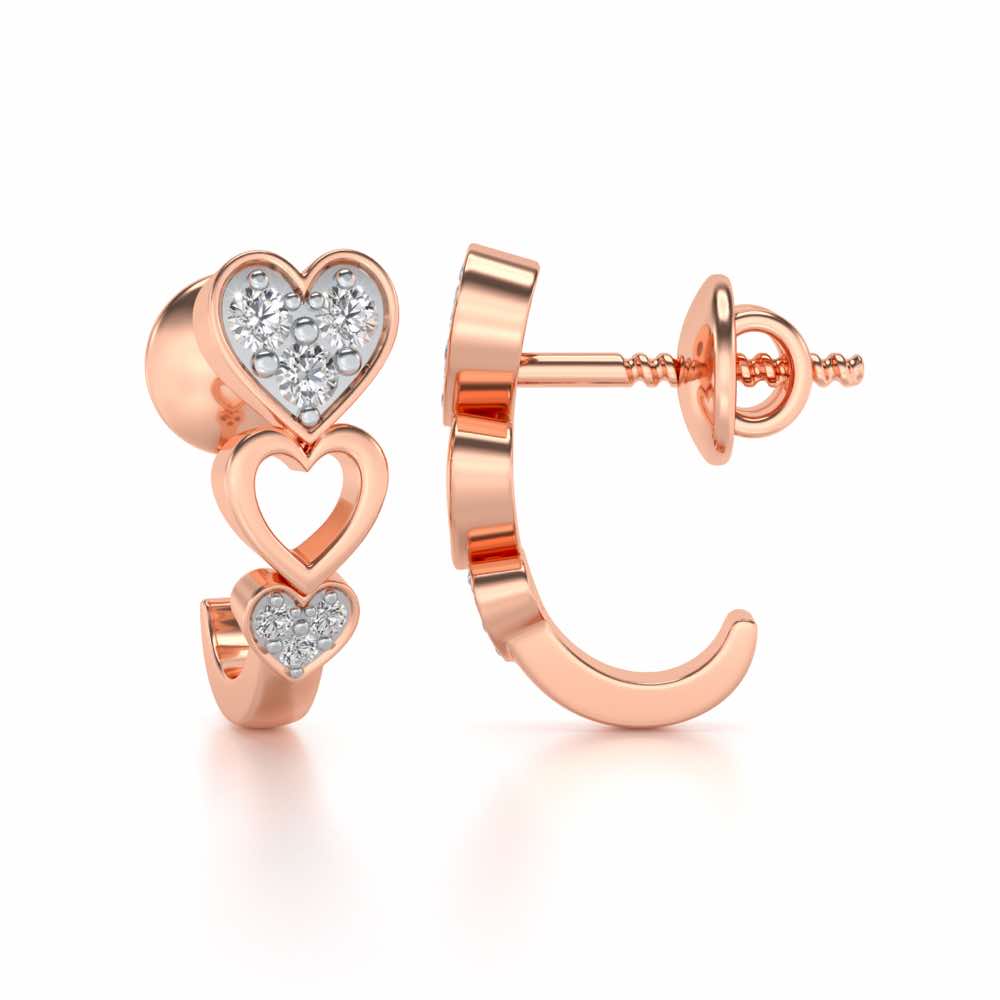 Heartily Silver Bali Earrings - Rose Gold - Image 4