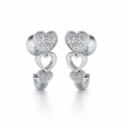 Heartily Silver Bali Earrings - White Gold - Image 2