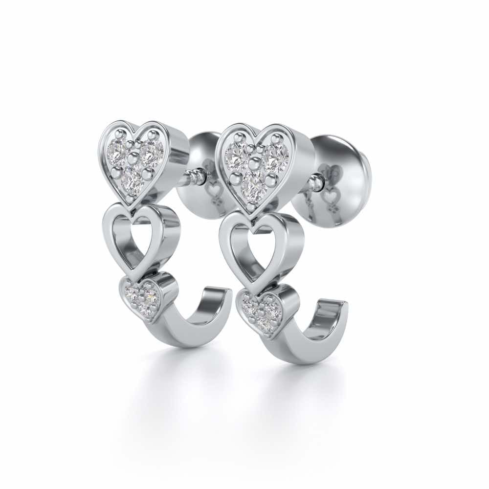 Heartily Silver Bali Earrings - White Gold - Image 3