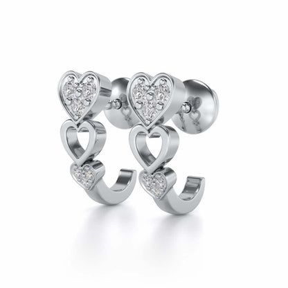 Heartily Silver Bali Earrings - White Gold - Image 3