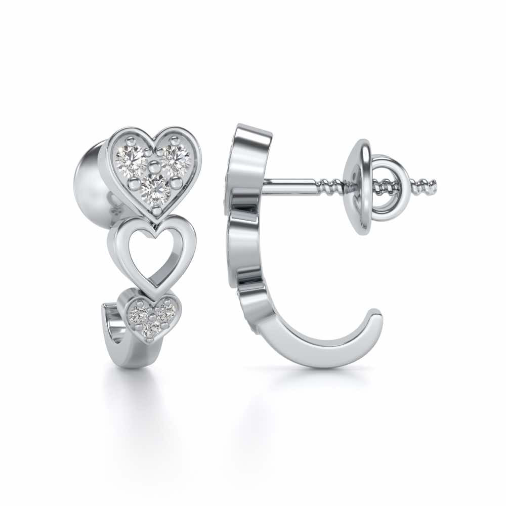 Heartily Silver Bali Earrings - White Gold - Image 4