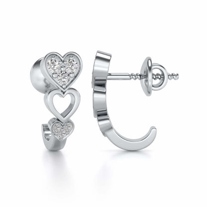 Heartily Silver Bali Earrings - White Gold - Image 4
