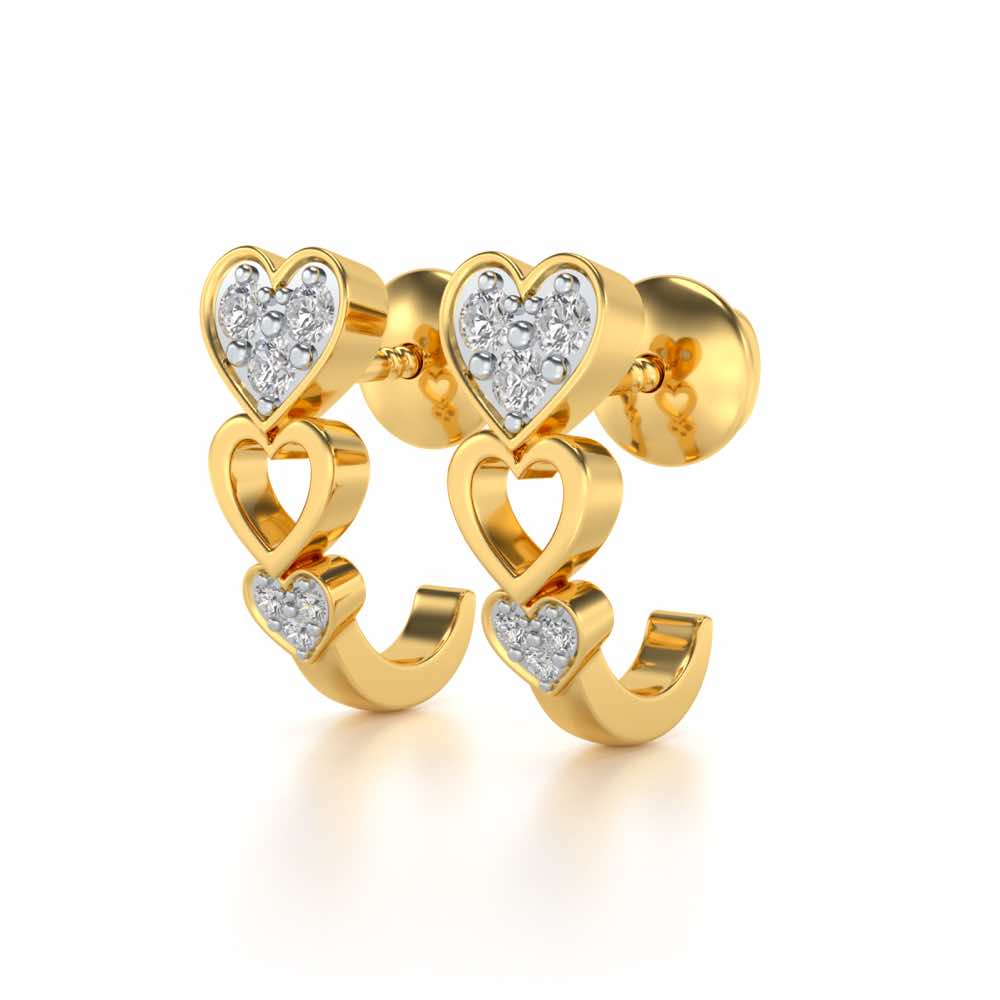 Heartily Silver Bali Earrings - Yellow Gold - Image 3