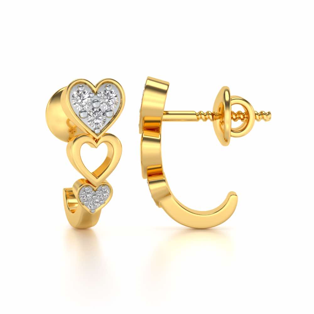 Heartily Silver Bali Earrings - Yellow Gold - Image 4