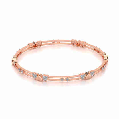Heartly Silver Bangles - Rose Gold - Image 2