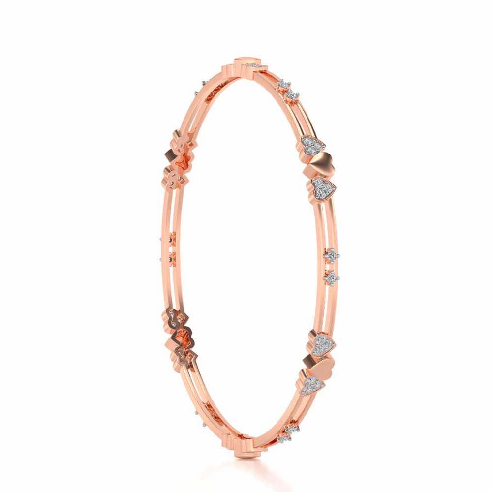 Heartly Silver Bangles - Rose Gold - Image 3