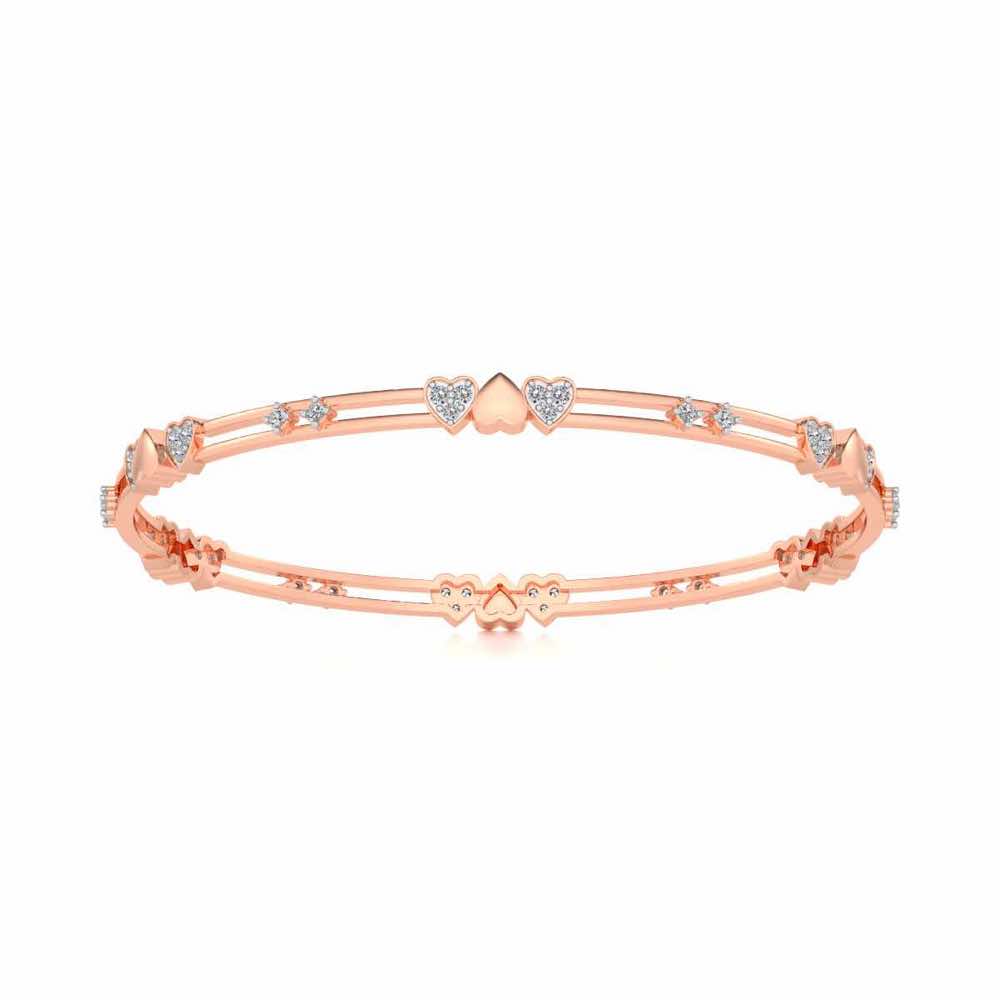Heartly Silver Bangles - Rose Gold - Image 5