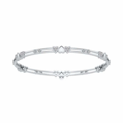 Heartly Silver Bangles - White Gold - Image 5