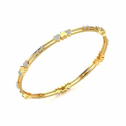 Heartly Silver Bangles - Yellow Gold - Image 1