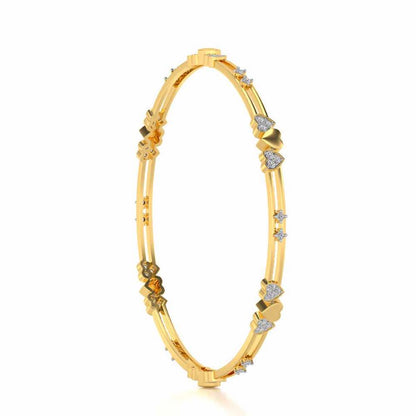 Heartly Silver Bangles - Yellow Gold - Image 3