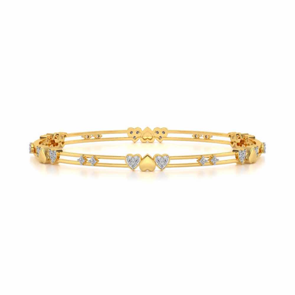 Heartly Silver Bangles - Yellow Gold - Image 4