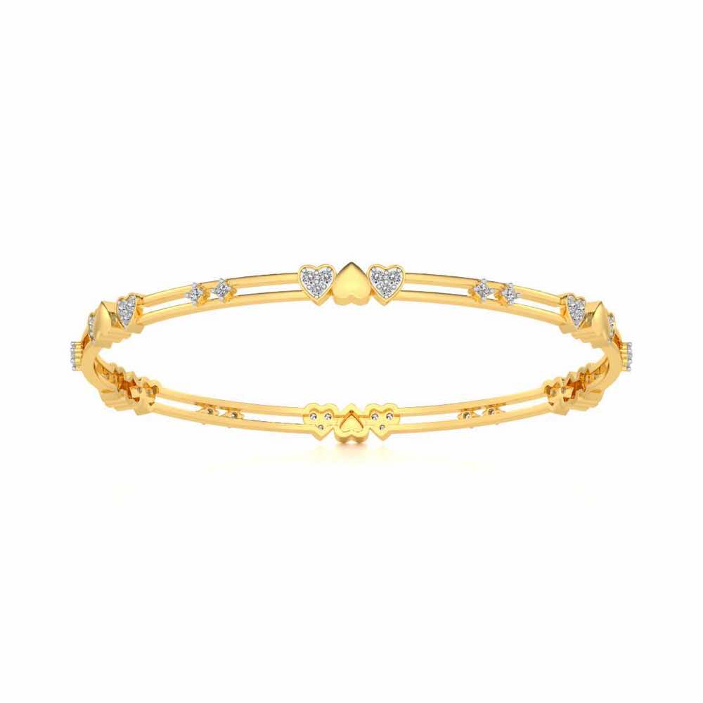 Heartly Silver Bangles - Yellow Gold - Image 5