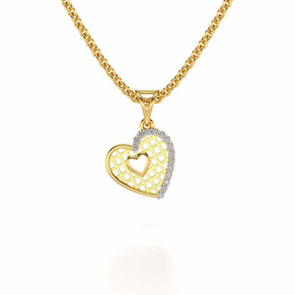 Heartly Mesh Silver Pendant - Yellow Gold - Image 1