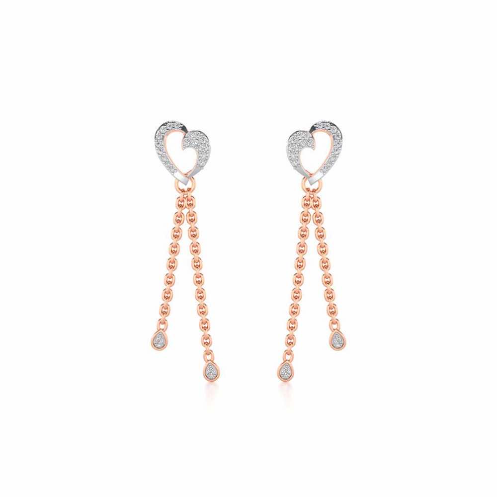 Hearty Silver Dangler Earrings