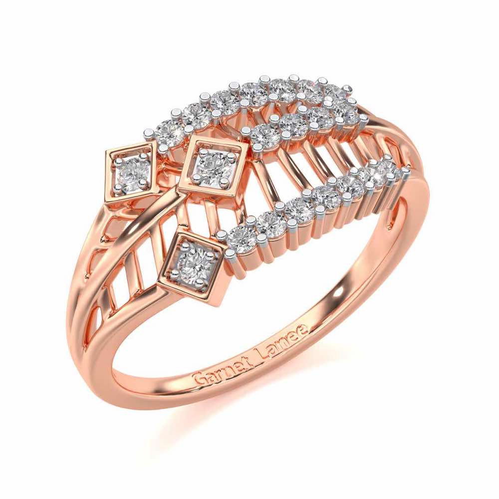 Hearty Mesh Silver Ring - Rose Gold - Image 1