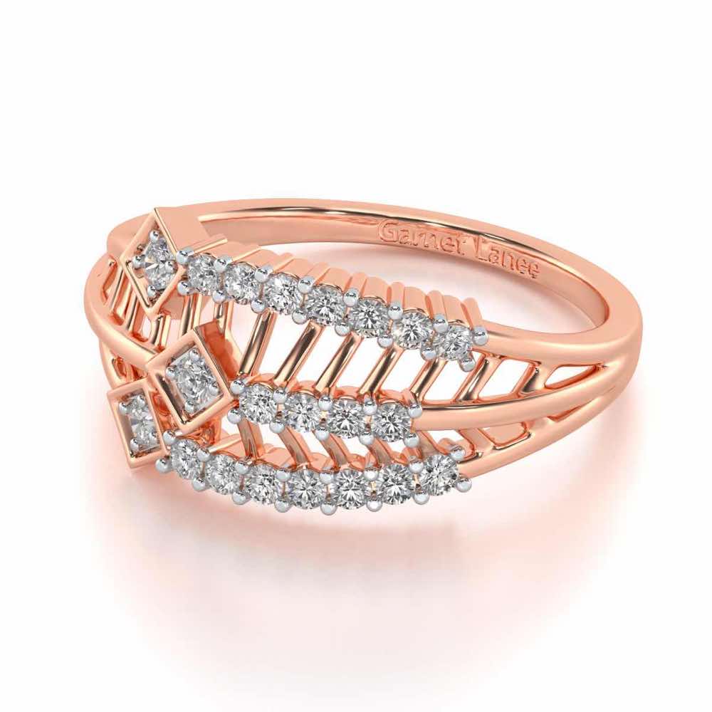 Hearty Mesh Silver Ring - Rose Gold - Image 2