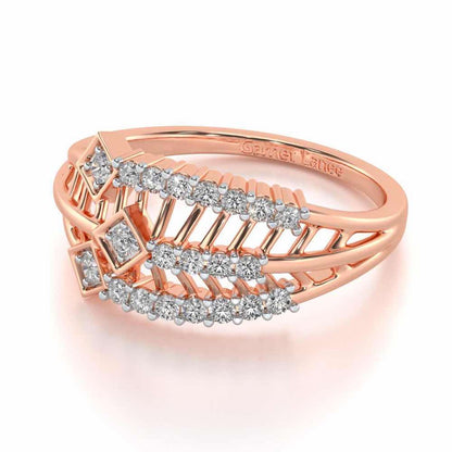 Hearty Mesh Silver Ring - Rose Gold - Image 2