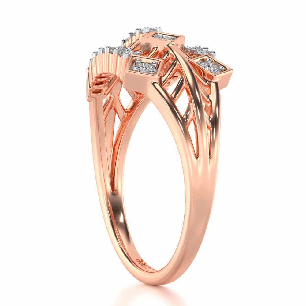 Hearty Mesh Silver Ring - Rose Gold - Image 3