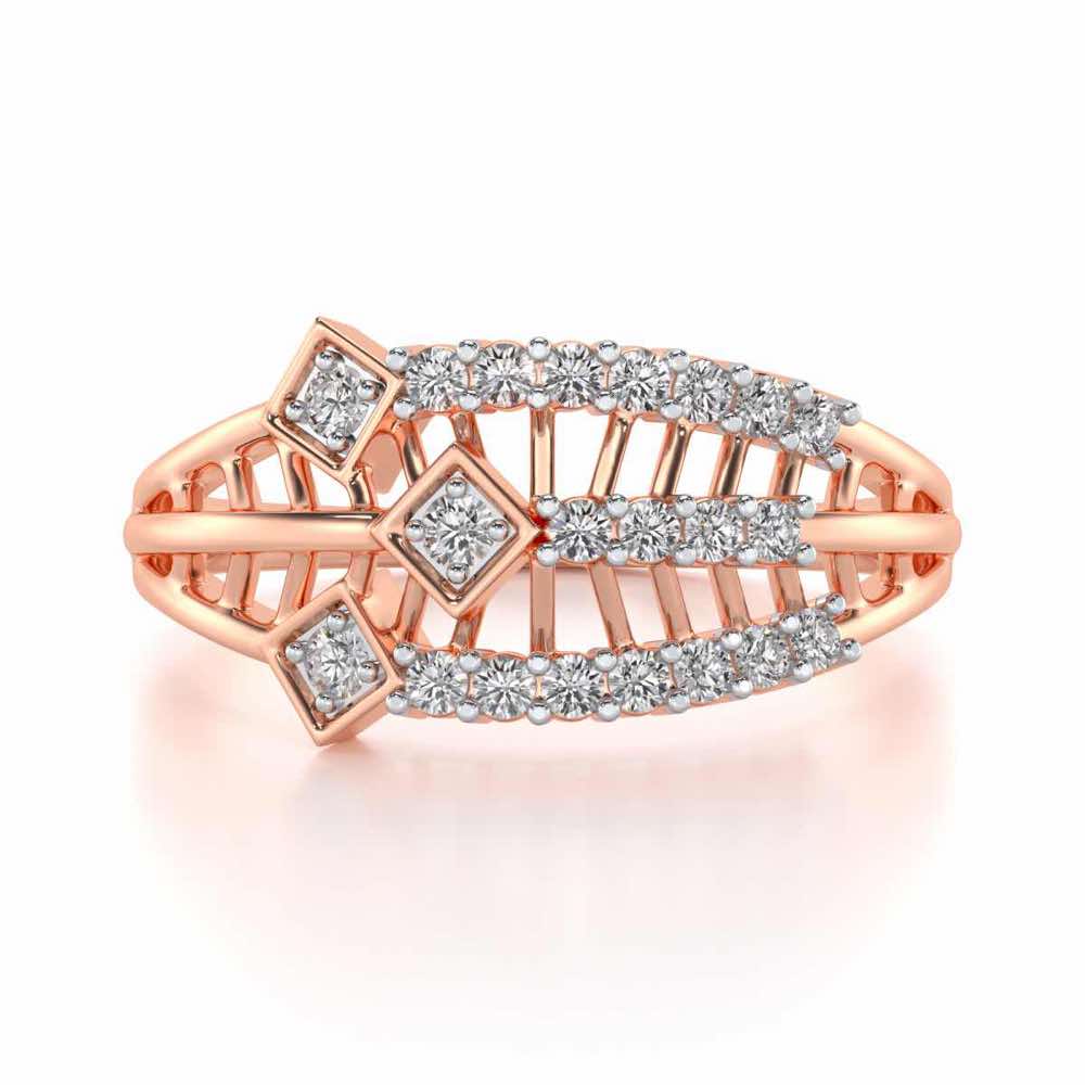 Hearty Mesh Silver Ring - Rose Gold - Image 4
