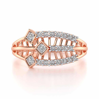Hearty Mesh Silver Ring - Rose Gold - Image 4