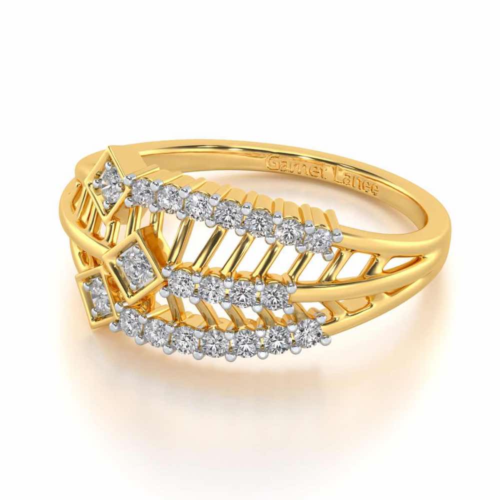 Hearty Mesh Silver Ring - Yellow Gold - Image 2