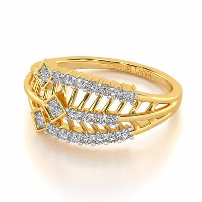 Hearty Mesh Silver Ring - Yellow Gold - Image 2