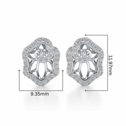 Heavenly Flower Silver Studs - White Gold - Image 2