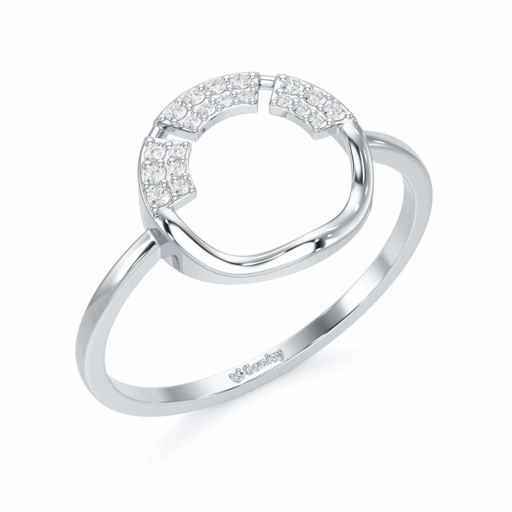 Heavenly Halo Silver Ring - White Gold - Image 1