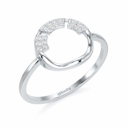 Heavenly Halo Silver Ring - White Gold - Image 1