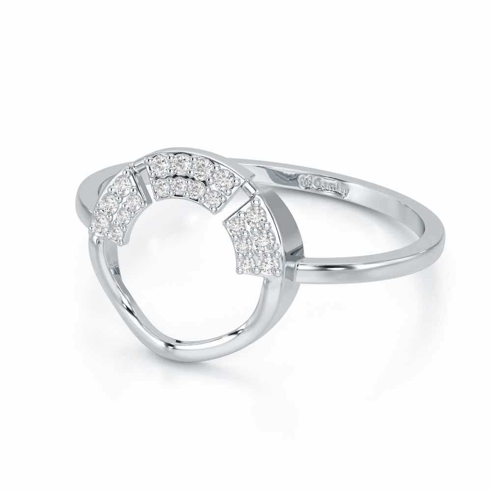 Heavenly Halo Silver Ring - White Gold - Image 2