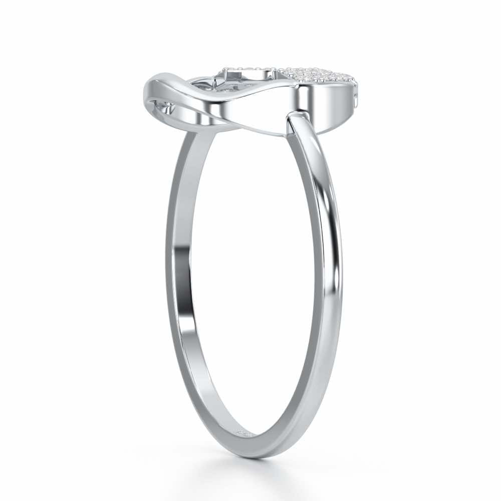 Heavenly Halo Silver Ring - White Gold - Image 3