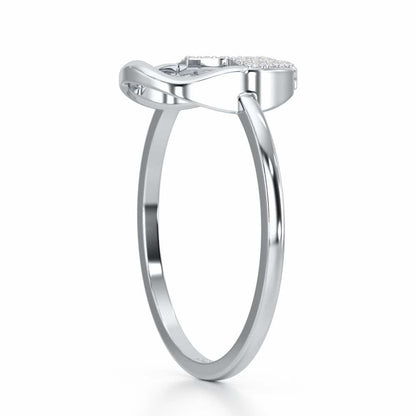 Heavenly Halo Silver Ring - White Gold - Image 3