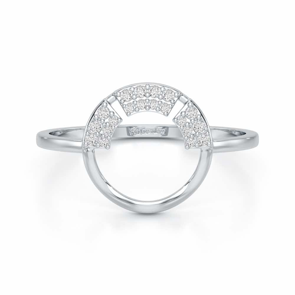 Heavenly Halo Silver Ring - White Gold - Image 4