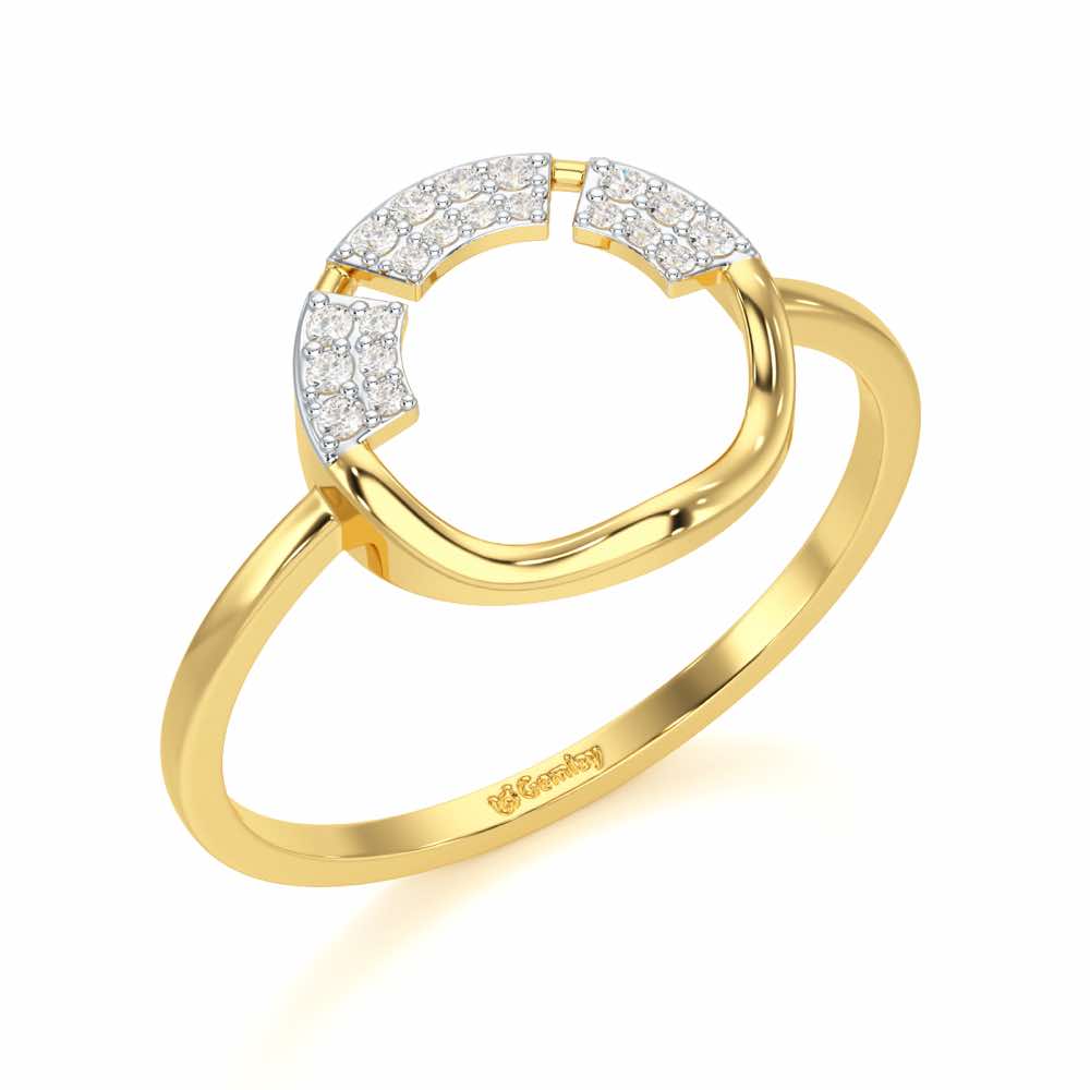 Heavenly Halo Silver Ring - Yellow Gold - Image 1