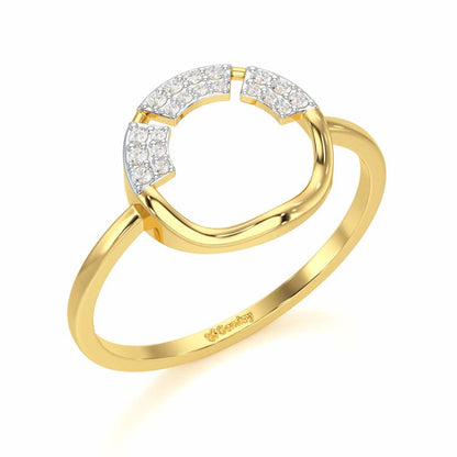 Heavenly Halo Silver Ring - Yellow Gold - Image 1