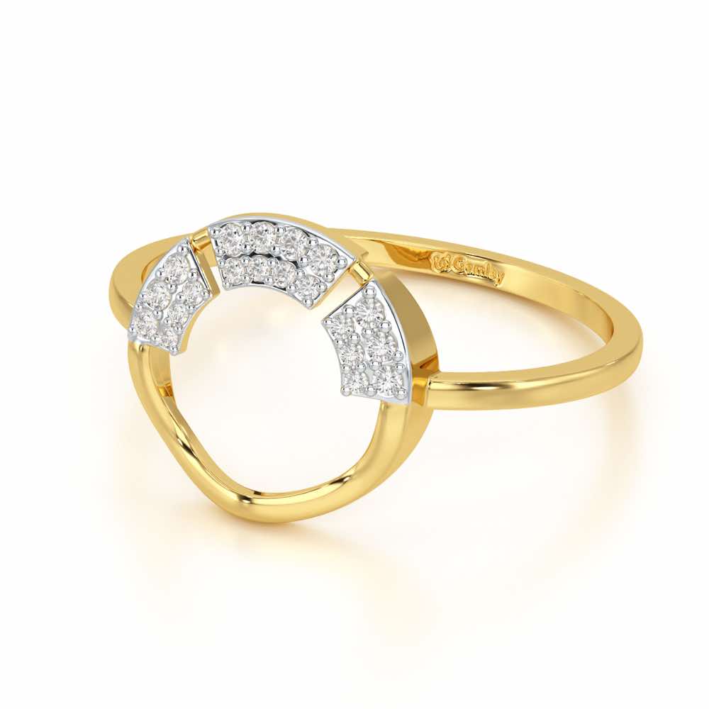 Heavenly Halo Silver Ring - Yellow Gold - Image 2