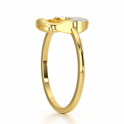 Heavenly Halo Silver Ring - Yellow Gold - Image 3
