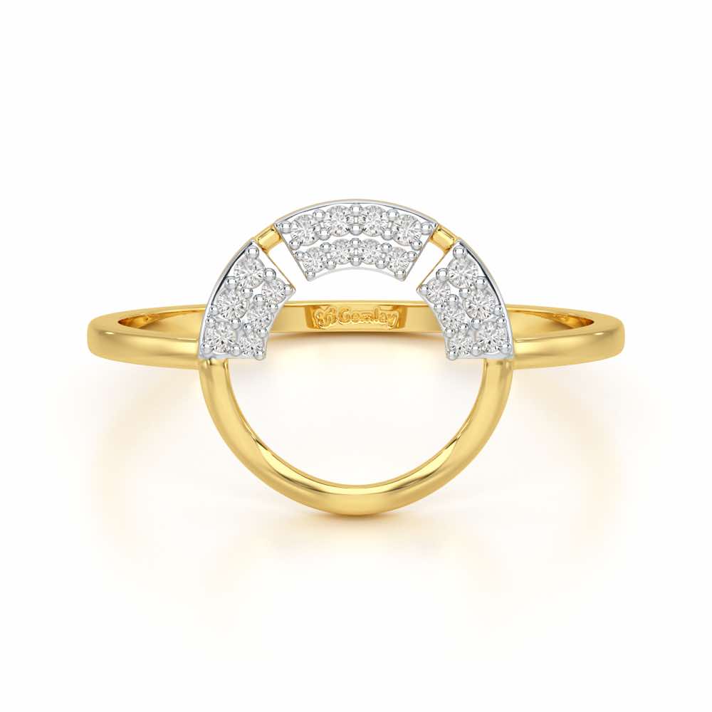 Heavenly Halo Silver Ring - Yellow Gold - Image 4
