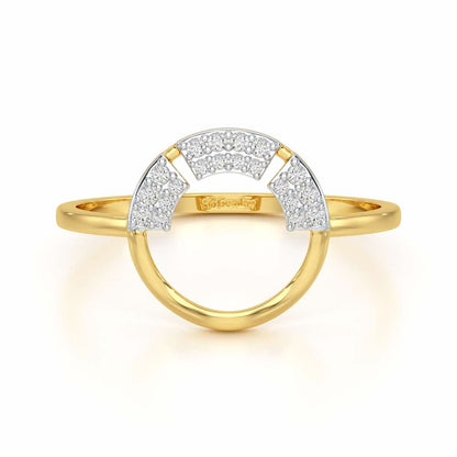 Heavenly Halo Silver Ring - Yellow Gold - Image 4