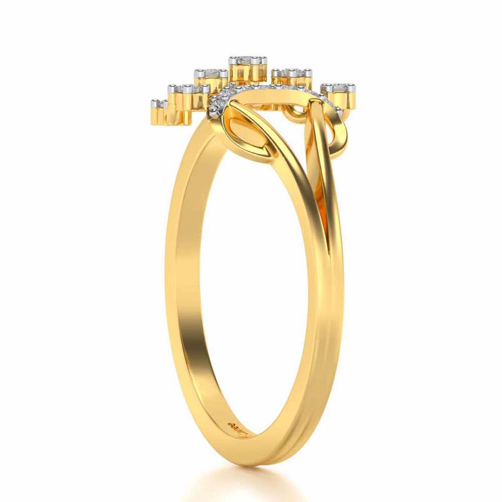 Heena Silver Ring - Yellow Gold - Image 3
