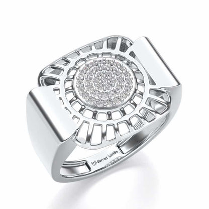 Heroic Silver Ring For Men - White Gold - Image 1