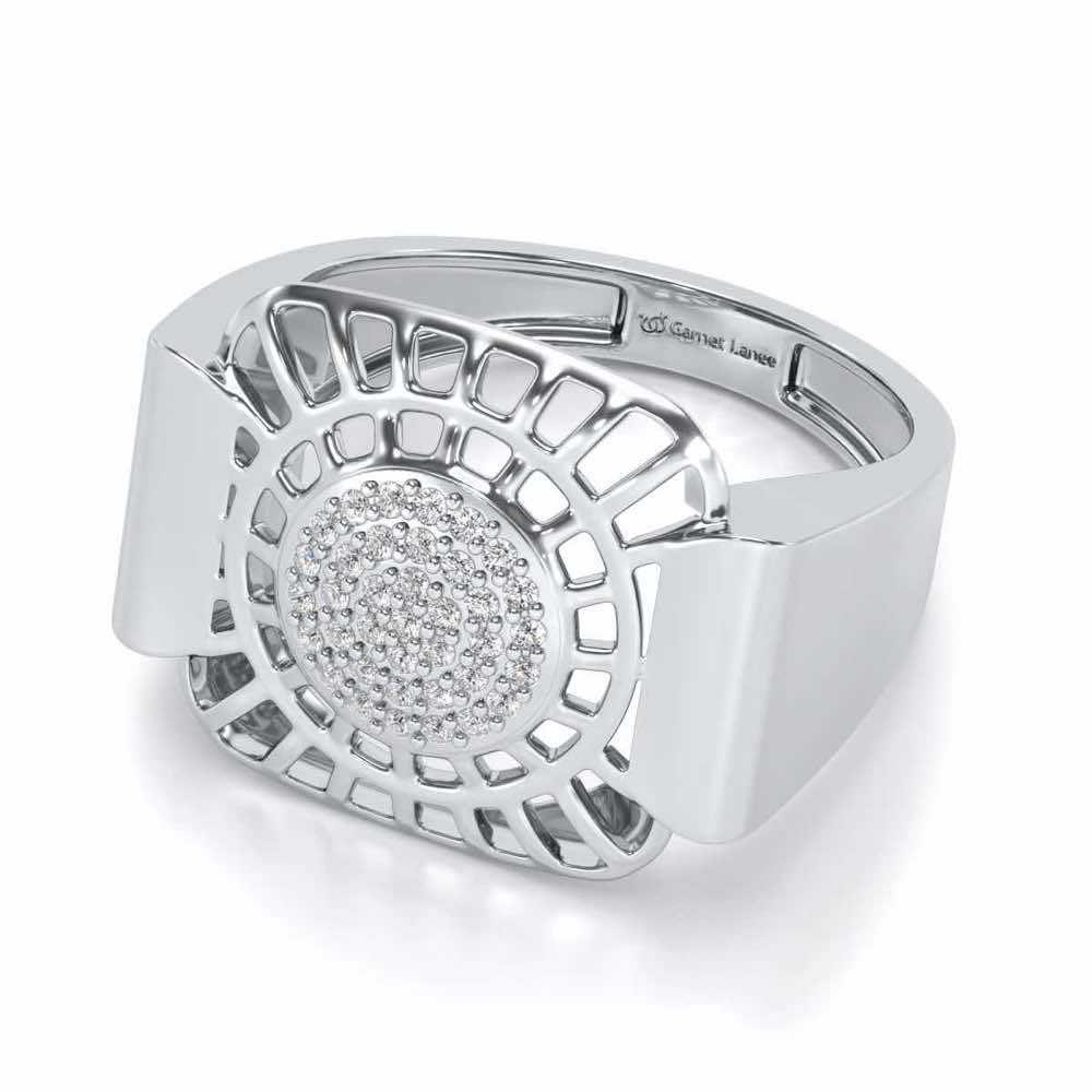 Heroic Silver Ring For Men - White Gold - Image 2
