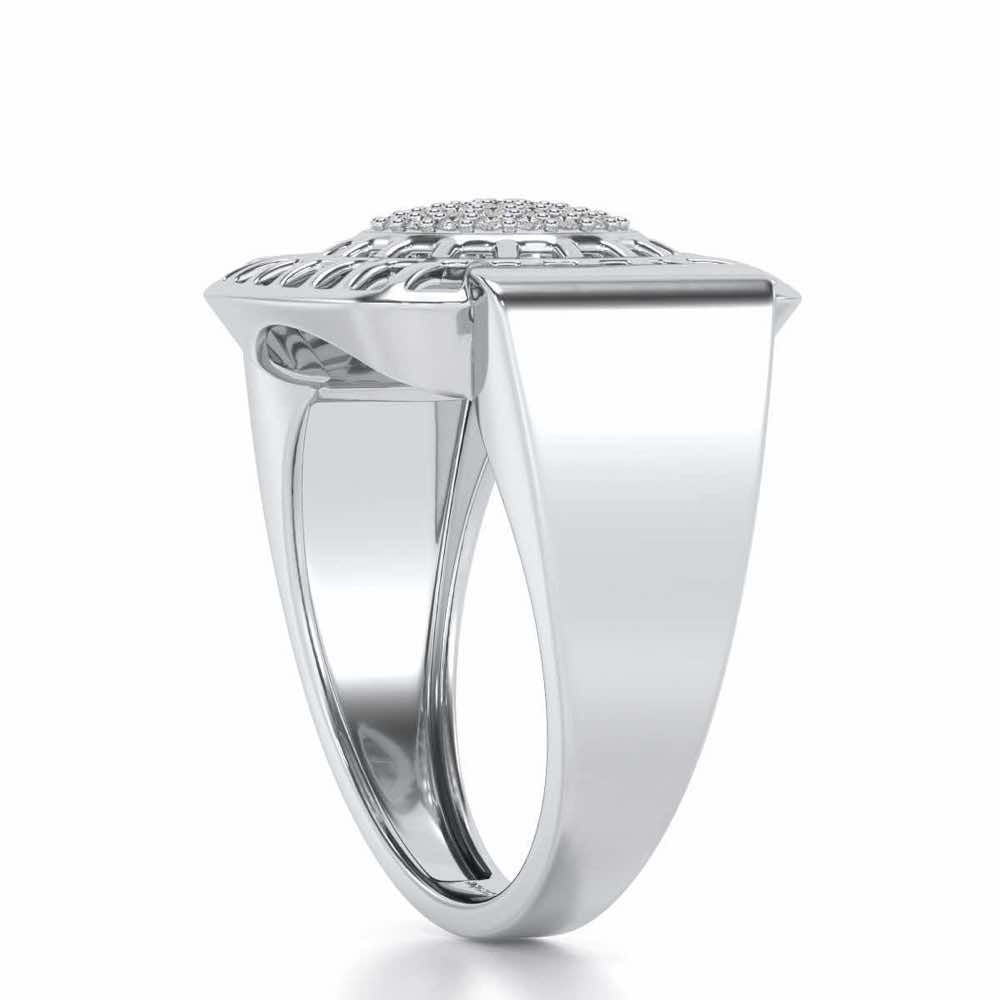 Heroic Silver Ring For Men - White Gold - Image 3
