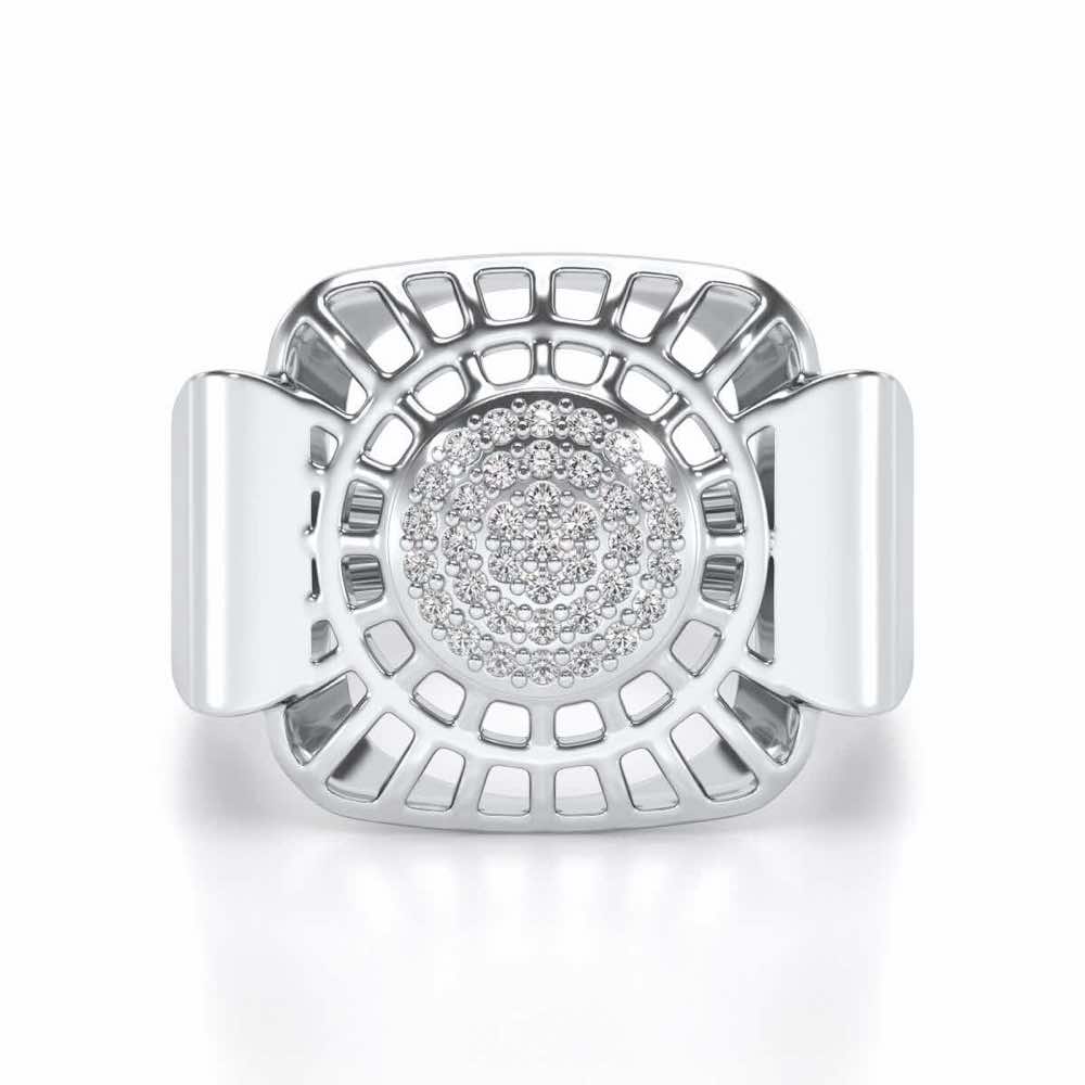Heroic Silver Ring For Men - White Gold - Image 4