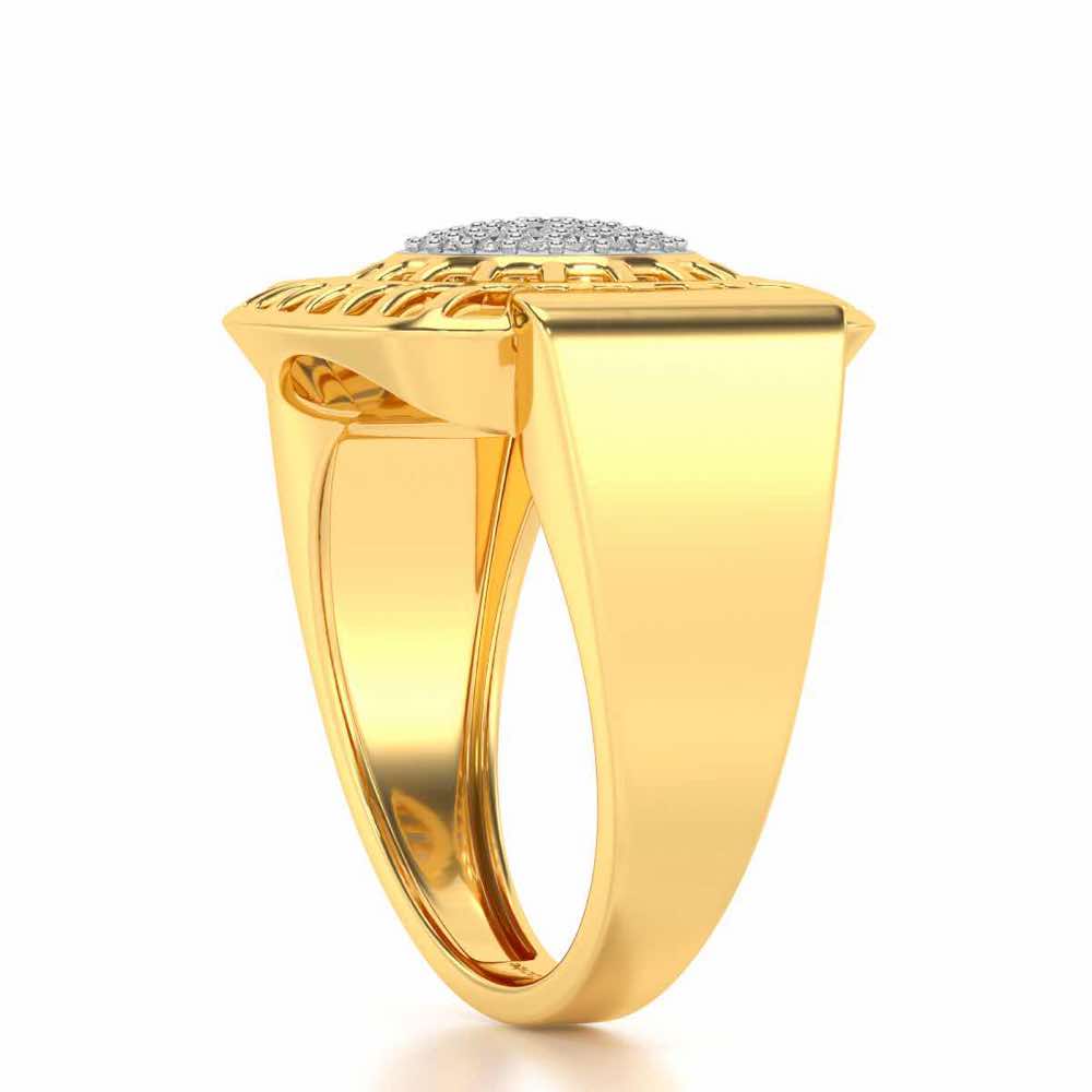 Heroic Silver Ring For Men - Yellow Gold - Image 3