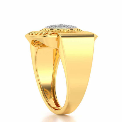 Heroic Silver Ring For Men - Yellow Gold - Image 3